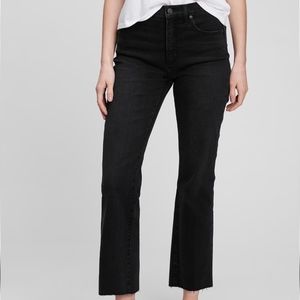 Gap mid rise kick flare raw hem jeans